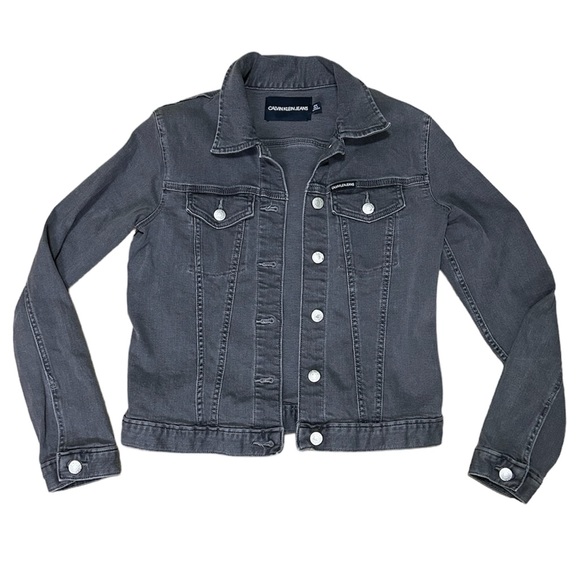 Calvin Klein Jeans Denim Grey Jacket Slim Fit Small - Picture 1 of 5